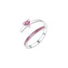 Anillo de amor de circón de color para mujer, viento INS combinado, nicho, sentido de alta gama, apertura ajustable, moda 2024 nuevo