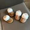 Sapatos Infantis Estilo Coreano para Meninas, Sapatinhos de Bebê, Pantufas de Veludo e Algodão, Sapatos Peludos Infantis para Outono e Inverno, Sapatos para Meninos