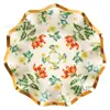 Mu001 Flor Retro Boda Bebé Plato Ondulado Vajilla Festiva para 8 Personas Set de 6 Piezas Plato de Papel Servilleta de Papel