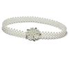Cinturón elástico de perlas con incrustaciones de diamantes de imitación para mujer, elegante y de estilo coreano, cadena para la cintura.