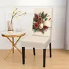 Fundas de silla navideñas para uso doméstico de fabricante transfronterizo, fundas de silla de comedor a prueba de polvo con estampados europeos y americanos, decoración de ambiente festivo Fundas de silla navideñas