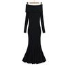 Vestido loto nuevo de principios de primavera 2024 con hombros descubiertos paso a paso para mujer, vestido tubo ajustado sexy de alta gama para chica hot