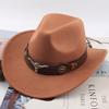 Chapéu Top Étnico Chapéu de Cowboy Ocidental Xizang Xizang Chapéu de Performance Chapéu de Lã Chapéu de Lã Retrô Centro-Europeu e Americano