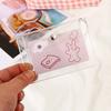 Portatarjetas de Monedas Transparente Funda para Tarjetas PVC Mini Cierre de Broche Brillante Porta Tarjetas de Comida Billetera de Monedas Linda Femenina