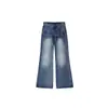 Jeans Rectos Vintage para Mujer Verano Nuevo talla extra chica gordita Lavados Desgastados Cintura Alta Adelgazantes Pantalones de Pierna Ancha Relajados