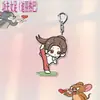 Chaveiro de personagem Q-version Dilireba Equipe Kung Fu Feminina Pingente de acrílico Decoração de mochila com garfo vertical