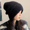 Gorros de Otoño e Invierno, Estilo Coreano, Modernos, Engrosados, Cálidos Gorros de Maternidad, Circunferencia de Cabeza Grande, Gorros Slouchy Amplios, Gorros de Punto para Mujer Transfronterizos
