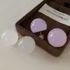 Pendientes de Bola de Gelatina Morada 2025 Nuevo Estilo Caliente Pendientes de Bola de Alta Gama para Mujer Pendientes de Diseño Sencillo de Nicho