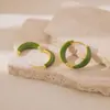 Brincos de Gota de Óleo Geométricos Circulares Retro de Luxo Leve, Modernos Elegantes, Brincos Simples e Versáteis, Design de Nicho, Brincos de Alta Qualidade
