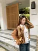 Ropa de Mujer Shenzhen Nanyou: Suéter de Punto Trenzado Falso Dos Piezas con Cuello de Camisa para Mujer, Estilo Universitario de Principios de Otoño, Largo Corto, Top de Manga Larga con Retazos