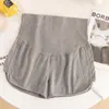 Shorts de maternidad para verano, finos, de tiro bajo, pierna ancha, pantalones casuales, corte holgado, adecuados para usar afuera, pantalones deportivos de algodón puro
