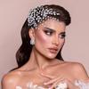 Tocado de estilo europeo y americano con diamantes de imitación, hecho a mano, accesorio para el pelo recogido, accesorio para el pelo de novia, accesorio para el pelo para vestido de novia DZ109