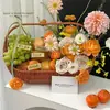 Recuerdos de Boda Cesta de Flores Ovalada Tejida a Mano Cesta de Frutas Ovalada Cesta de Regalo para Huevos Tejida a Mano
