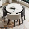 Mesa de jantar retrátil para apartamento pequeno, casa, loja, combinação de mesa e cadeira para negociação e mesa redonda de recepção