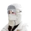 Chapéu Lei Feng Feminino para Ciclismo Artefato Quente Chapéu de Algodão de Inverno Cobertura para Cabeça de Carro Elétrico Proteção de Orelha de Inverno Máscara Protetora contra Vento e Frio