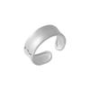 Anillo de plata de ley 925 con acabado cepillado brillante para mujer, plata brillante, estilo Hong Kong, anillo abierto con personalidad, 5151