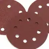 Disco de Papel de Lija de 5 Pulgadas con 6/8 Agujeros, Papel de Lija Rojo con Respaldo de Velcro, Disco de Papel de Lija Redondo con Agujeros, 125mm
