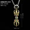 Colgante de Collar Vajra Cruzado Estilo Étnico Colgante Unisex Incrustado con Piedras Preciosas Colgante de Campana Vajra Accesorio Personalizado