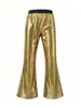 Nuevos Pantalones Acampanados Brillantes Europeos y Americanos para Hombre 2026 para Actuaciones en Escenario Juveniles, Fiestas y Discotecas