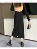 Falda Retro de Pana Estilo Maillard para Mujer en Otoño e Invierno Aspecto Adelgazante Falda Recta que Cubre la Cadera con Abertura Trasera y Falda de una Pieza que Cubre la Cadera