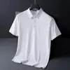 Camisa Polo de Hielo para Hombre de Negocios Casual de Verano Alta Elasticidad Sin Planchar Delgada de Manga Corta Camiseta Lapp de Manga Corta