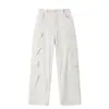 Macacão Americano Grosso Espesso High Street Masculino Outono Inverno 2024 Novo Calça Funcional Solta Reta Casual