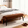 Banco Largo de Madera Maciza Estilo Wabi-Sabi para Uso Doméstico, Banco para Cambiarse los Zapatos en la Entrada, Banco al Pie de la Cama en el Dormitorio, Banco de Descanso para Sofá en la Sala de Estar con Tapicería Suave