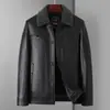 DropshippingChaqueta de Cuero para Hombre, Ropa Exterior Versátil, Prenda Superior Casual y Elegante para Hombres de Mediana Edad