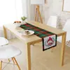 Corredor de Mesa de Natal Novo Transfronteiriço Linho Criativo Estampado Boneco de Neve e Papai Noel Jogo Americano Atmosfera Decorações de Mesa de Natal