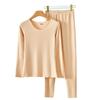 Casal roupa interior térmica terno homens e mulheres roupas de outono calças compridas outono e inverno das mulheres slim fit Derong dupla face terno escovado