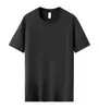 Camiseta de Malha Ice-Wrinkle de Nylon Sem Costura Gola Redonda Respirável Nova de Verão Solta Casual Versátil Esportiva Manga Curta 00