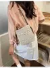 Bolso de Mano Cruzado Estilo Coreano Estilo Perezoso Algodón Tejido a Mano Bolso Tejido Bolso de Hombro Nuevo Primavera 2026 Bolso Casual de Vacaciones para la Playa