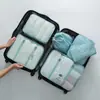 Bolsa de Armazenamento Multifuncional de Viagem com Sete Peças Conjunto de Bolsas Organizadoras e de Classificação de Roupas para Mala Conjunto de Oito Peças