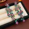 Brincos Redondos com Franjas, Flor de Diamante Incrustada em Agulha de Prata, Brincos Elegantes Vintage Medievais, Luxo Acessível, Brincos de Alta Qualidade para Mulheres