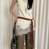 Cinturón de Estilo Étnico de Gama Alta Versátil para Mujer, Cuerda para la Cintura con Borde de Hebilla Estilo Western Retro, Accesorios de Cintura para Combinar con Vestido, Moderno