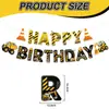 Decoraciones para Fiesta de Cumpleaños Infantil Temática de Vehículos de Construcción Tornillo Transfronterizo Bandera de Excavadora Topper para Pastel Set Espiral