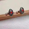 Transmisión en Vivo Pendientes de Candado Xiangyun Ruyi Artesanía Azul Quemado Simples y Elegantes Estilo Étnico Versátiles para Mujer Joyería