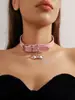 Collar de Encaje Retro Mingka Jewelry para Mujer, Cadena de Clavícula Exagerada Personalizada con Cristal Negro Gargantilla de Encaje