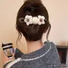 Pinza para el pelo de flor de punto de felpa de alta gama para otoño e invierno, pasador no irritante para la parte trasera de la cabeza, pinza de garra