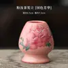 Juego de cuatro piezas de matcha rosa, juego de té de cerámica imitación Dinastía Song, cuenco para matcha, soporte para batidor de té, cuchara para matcha, caja de regalo