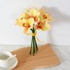 6 Cabezas tacto cymbidium flor escrita a mano flor de simulación impresión 3D flor de seda más vendida flor de decoración para bodas