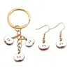 Acessórios de Joias DIY de Liga Metálica Multicor Ouro KC Esmalte 3D Fruta Maçã Laranja Coração Pingente Liga de Zinco