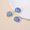 Cobre puro dorado cloisonné azul quemado flor de loto exquisitas cuentas de joyería de cloisonné dorado accesorios de loto hechos a mano para bricolaje