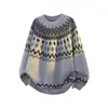 Suéter Tricô Original de Fabricante Vintage Pesado Jacquard Fair Isle Gola Redonda Unissex Caimento Solto Para Casal Casual Suéter Básico