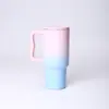 Copo de gelo com alça 30oz transfronteiriço, copo isolado a vácuo de aço inoxidável 304 com canudo, copo de carro portátil