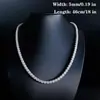 Colar de hip-hop rap europeu e americano, criador de tendências, colar totalmente cravejado de diamantes, colar de zircônia com diamantes quadrados de fileira única, acessórios de joias de luxo versáteis
