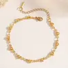 Pulsera de Acero Inoxidable 304 con Forma de Corazón Acero de Titanio Oro de 18K Joyería Impermeable Estilo Europeo y Americano Pulsera de Amor Accesorios Transfronterizos