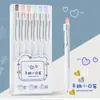 Chenxi 10091 Sencillo Blanco Puro Bolígrafo Journaling Dibujo Colorear Tarjeta de Felicitación Marcado Set de 6 Bolígrafos de Punta Bala con Purpurina