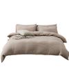 Juego de Cuatro Piezas de Algodón Estilo Japonés Muji Juego de Ropa de Cama de Algodón Tejido Rayado Sábana Bajera de Algodón