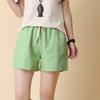 Verano Nuevo Holgado Lino Algodón Lino Pantalones Cortos Mujer Artístico Casual Talla Grande Pantalones Cortos Combinan con Todo Pierna Ancha Pantalones Taobao Explosiones